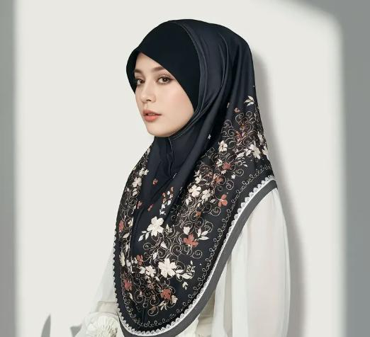 Elegant Women'S Adjustable Floral Print Hijab 